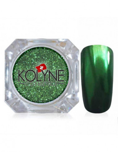 Pigmento in Polvere Verde: nail art effetto specchio -: KOLYNE