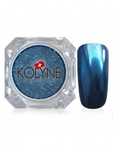 Pigmento in Polvere Blu: nail art effetto specchio -: KOLYNE