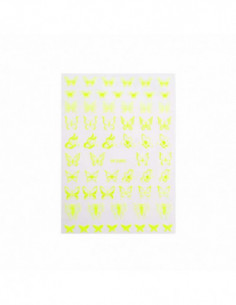 Stickers Adesivi Butterfly Yellow Fluo: decorazioni nail art unghie